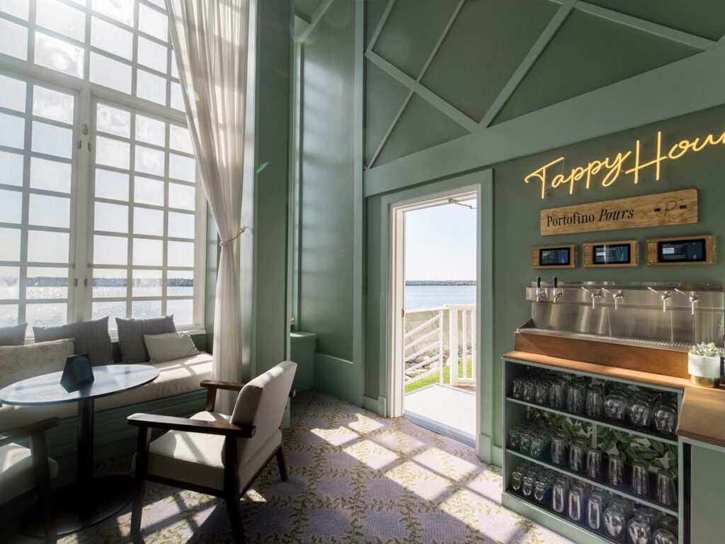 Portofino Pours self-pour beverage taps at Portofino Hotel